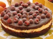 Schoko - Torte mit Himbeeren - Rezept