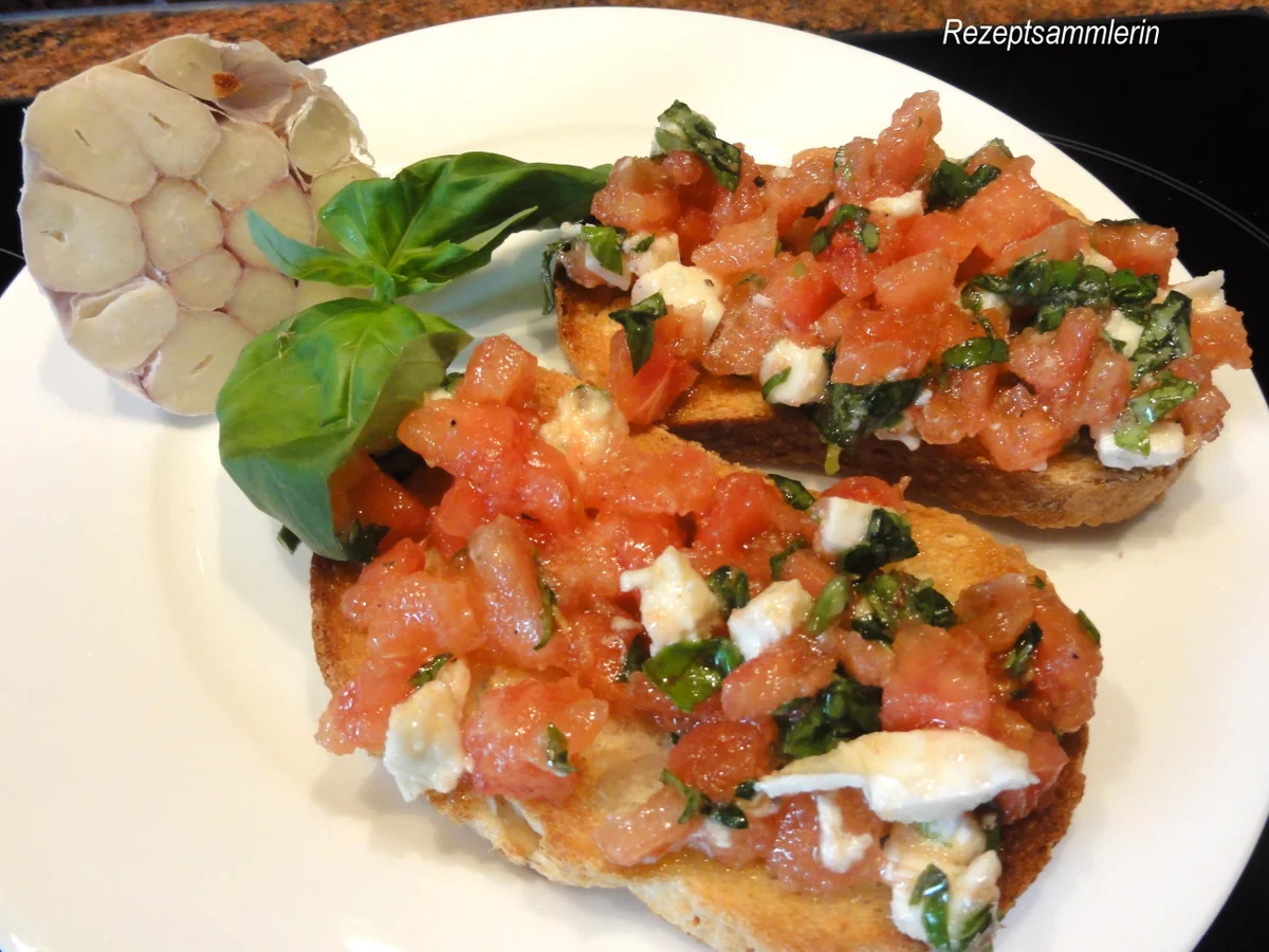 Vorspeise:   BRUCHETTA " der Klassiker " - Rezept - Bild Nr. 3
