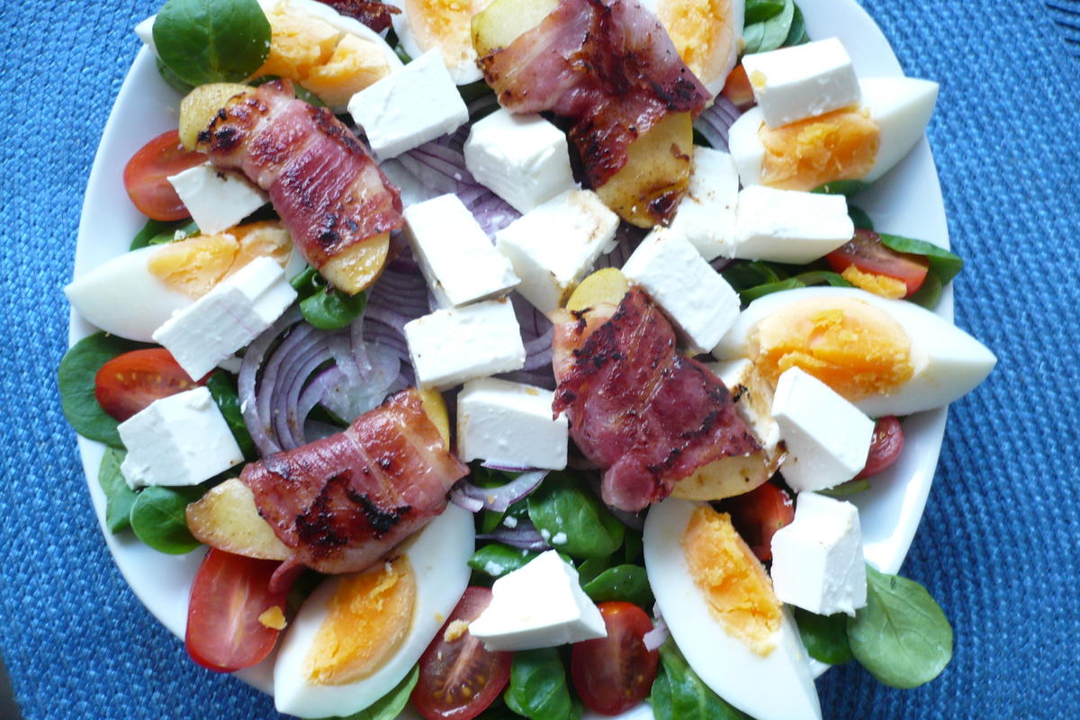 Feldsalat mit Thunfisch - Aioli und Apfel-Speckspalten - Rezept - Bild Nr. 8