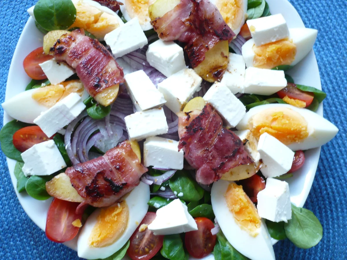 Feldsalat mit Thunfisch - Aioli und Apfel-Speckspalten - Rezept - Bild Nr. 8