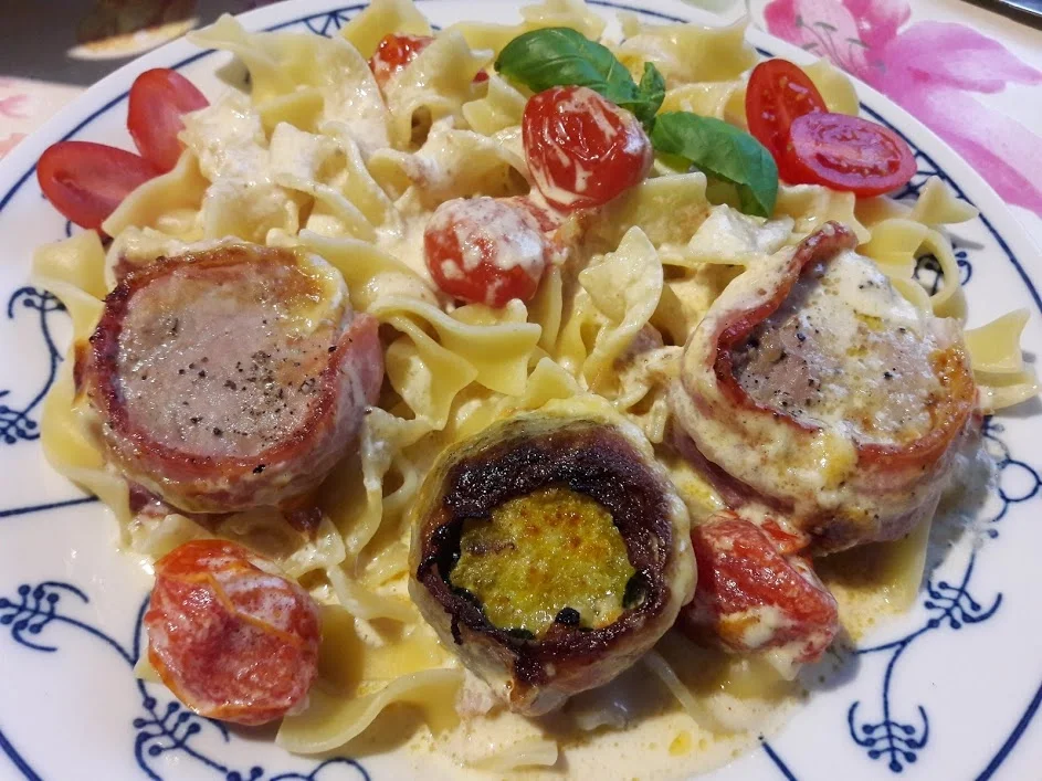 Zucchini und Schweinefilet im Speckmantel - Rezept - Bild Nr. 9935