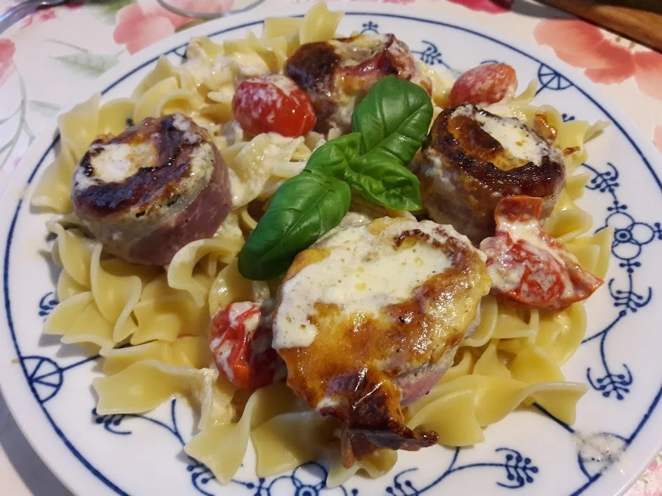 Zucchini und Schweinefilet im Speckmantel - Rezept - Bild Nr. 9946