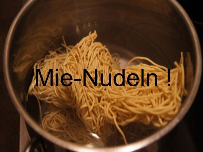 Mie-Nudeln mit Gemüse und gebratenen Eierstreifen im Wok und *) - Rezept - Bild Nr. 9956