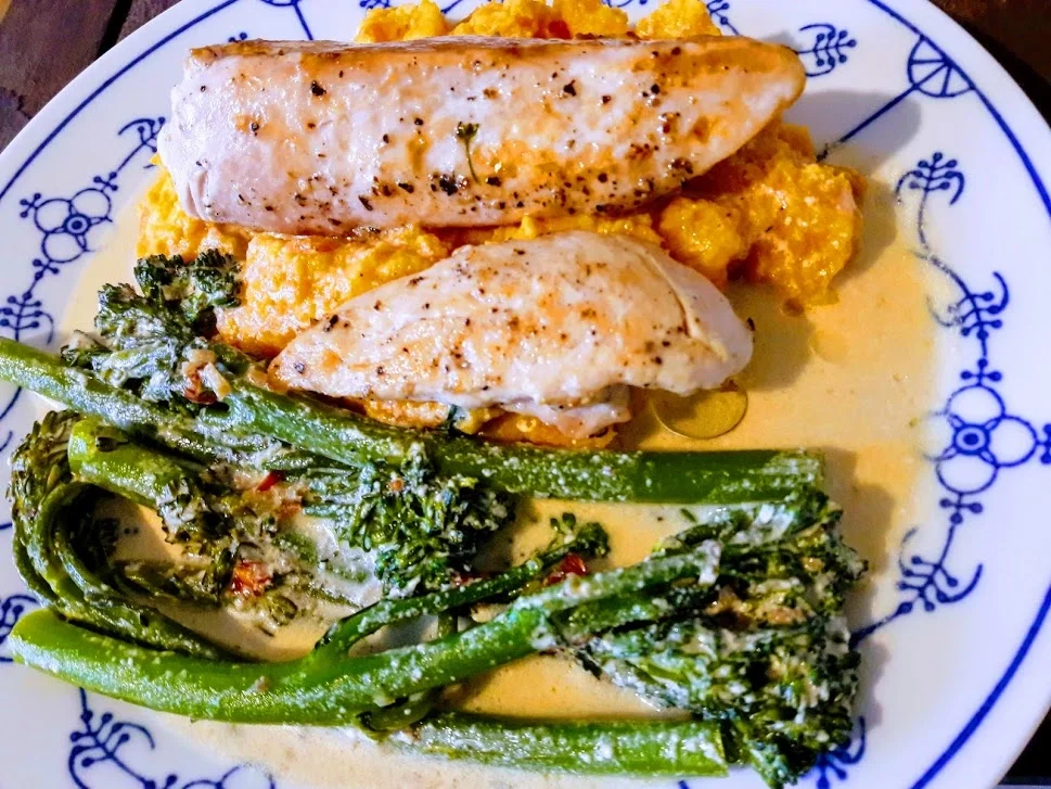 Hähnchenbrust auf Süßkartoffelpüree - Rezept - Bild Nr. 2