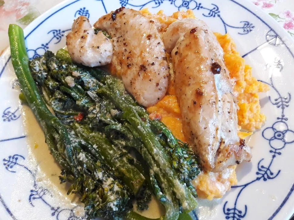 Hähnchenbrust auf Süßkartoffelpüree - Rezept - Bild Nr. 3