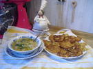 Hackfleischklößchen-Nudel-Suppe dazu Kartoffelpuffer - Rezept - Bild Nr. 10002