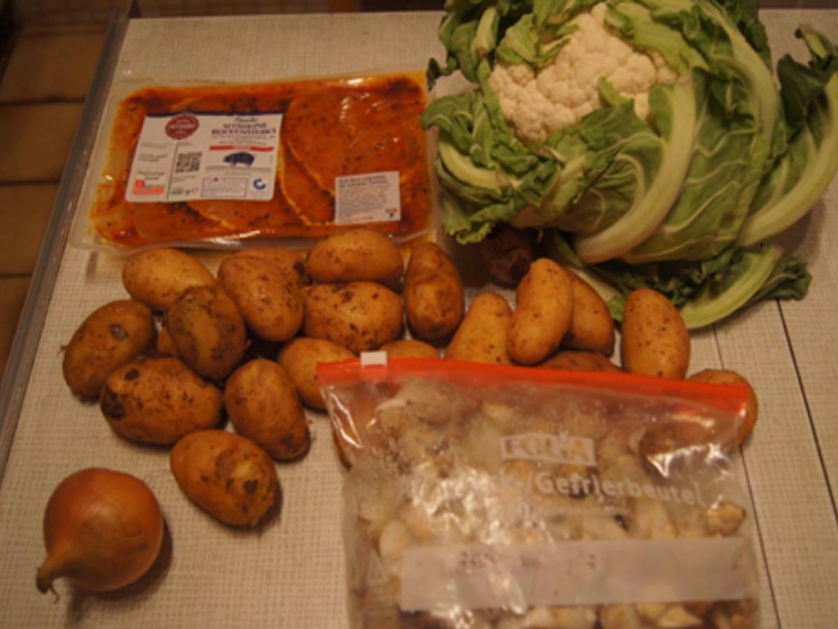 Schweinerückensteak mit Steinpilzsauce, Blumenkohl und Frühkartoffeln - Rezept - Bild Nr. 3