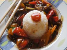Asia-Wok mit Rindfleisch, Gemüse und Basmatireis - Rezept - Bild Nr. 2