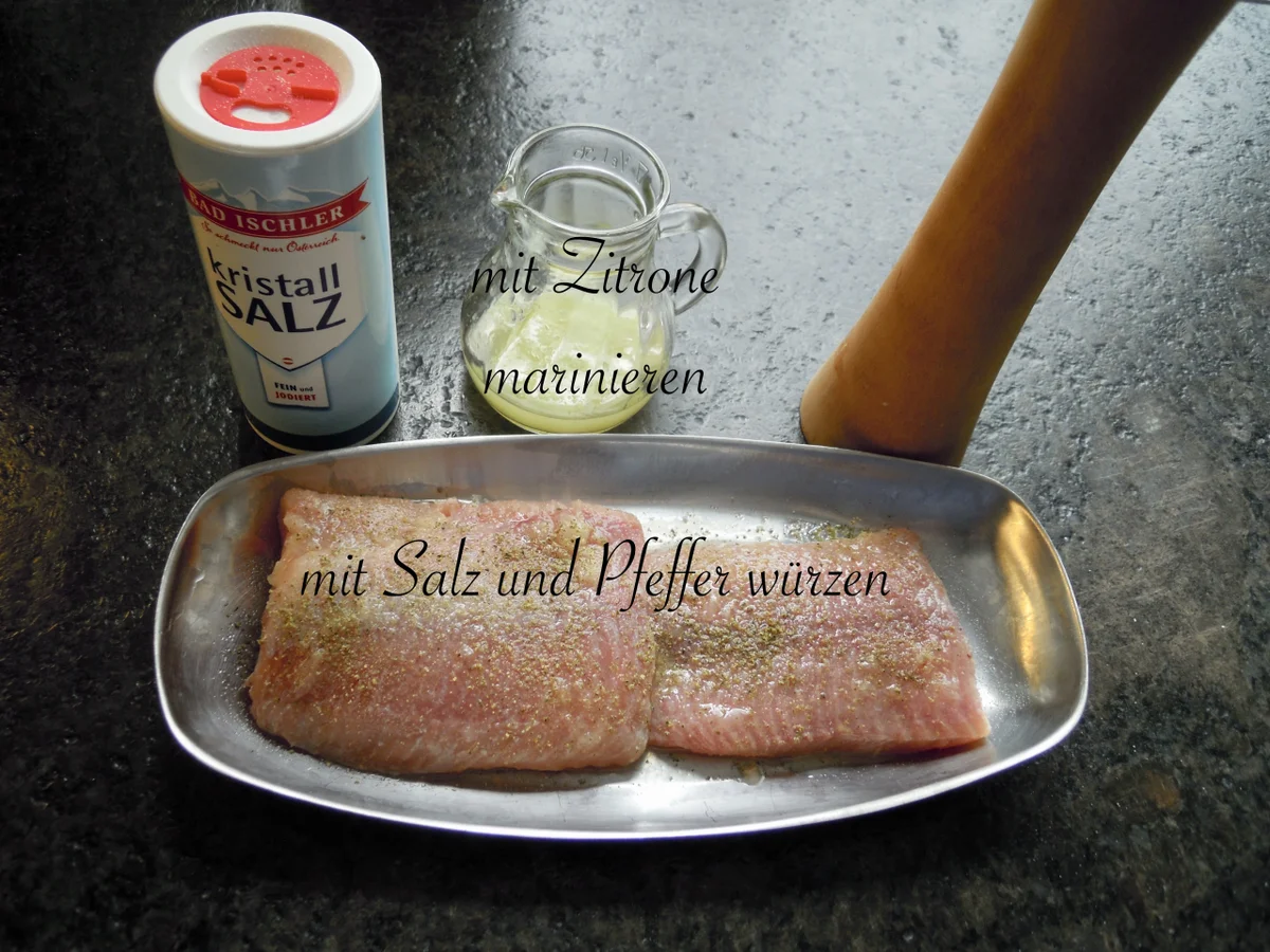 Wels Filet unter der Mandel Haube - Rezept - Bild Nr. 10038