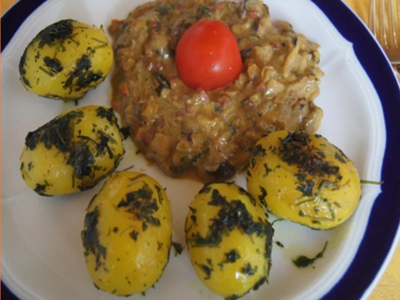 Würzige Waldpilzpfanne mit Koriander-Pellkartoffeln - Rezept - Bild Nr. 13