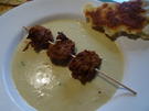 Kichererbsen-Kokos-Suppe mit Zwiebel-Nuggets und Pfannen-Brot - Rezept - Bild Nr. 2
