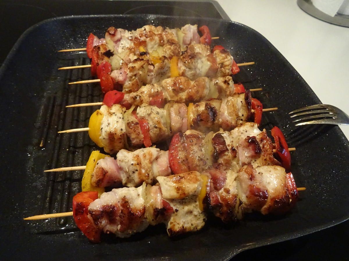 Paprika-Kartoffelsalat "leicht spicy" mit Puten-Schaschlik - Rezept - Bild Nr. 3