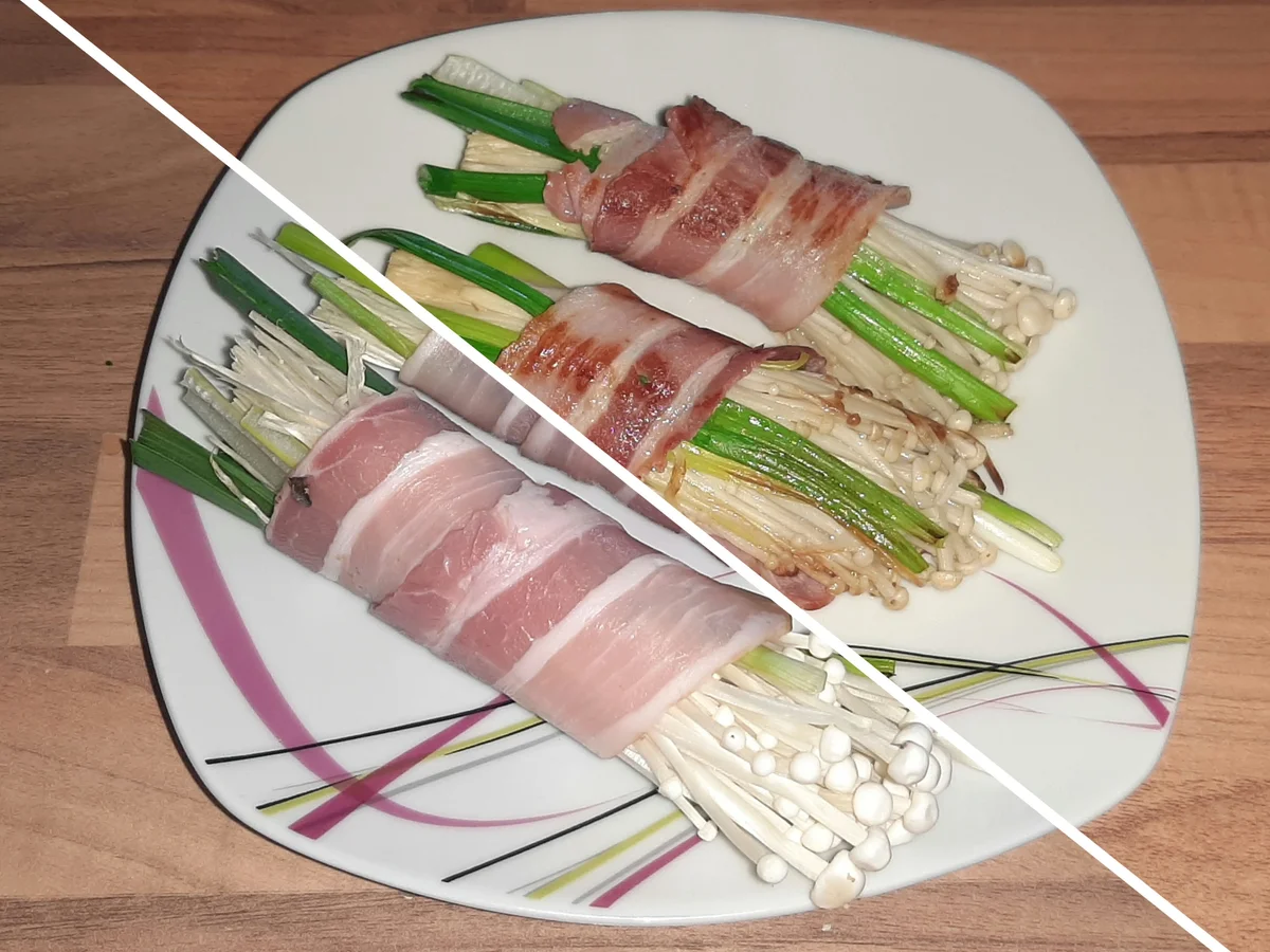 Enoki-Pilze im Bacon-Mantel - Rezept - Bild Nr. 2