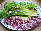 Carpaccio mit grünem Spargel und Shimeji-Pilzen - Rezept - Bild Nr. 2