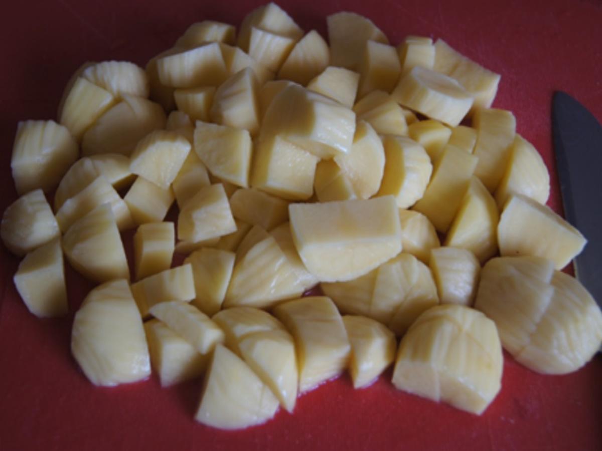 Fleischwurst mit Röstzwiebeln, Blumenkohl und Kartoffelstampf - Rezept - Bild Nr. 18