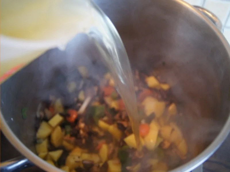 Kartoffelsuppe mit Steinpilzen und Cabanossi - Rezept - Bild Nr. 7