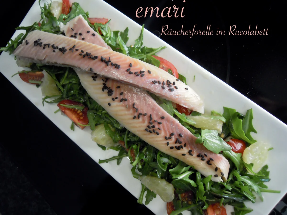 Räucherforelle auf mariniertem Rucolasalat - Rezept - Bild Nr. 5