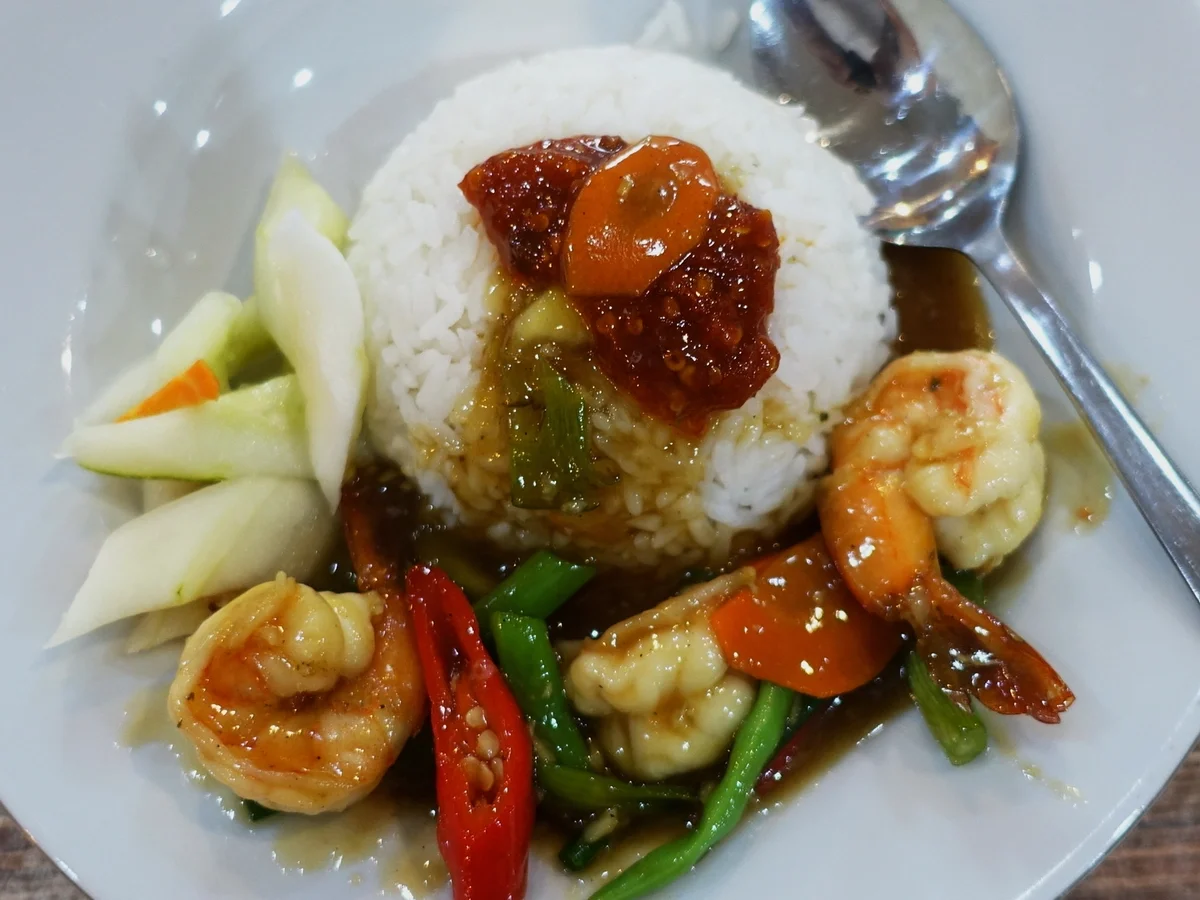 Rezept: Garnelen in süß-saurer Sauce mit Reis Bild Nr. 2 Garnelen in süß-saurer Sauce mit Reis - Rezept - Bild Nr. 2