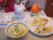 Butter- Grießnockerl-Suppe mit gefüllte Omeletten Spargel u. Champignon - Rezept - Bild Nr. 10165