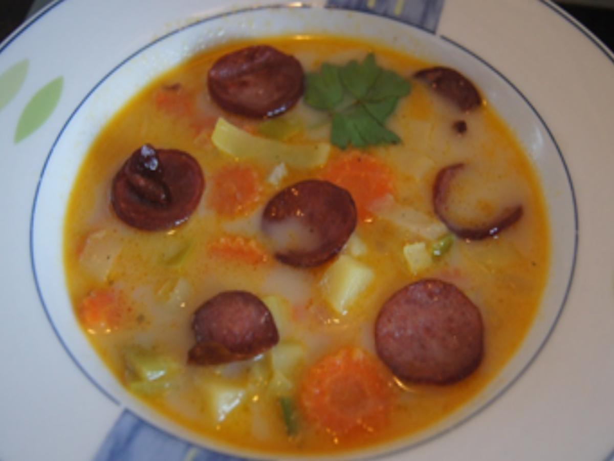 Kartoffelsuppe mit Kabanossi - Rezept mit Bild - kochbar.de