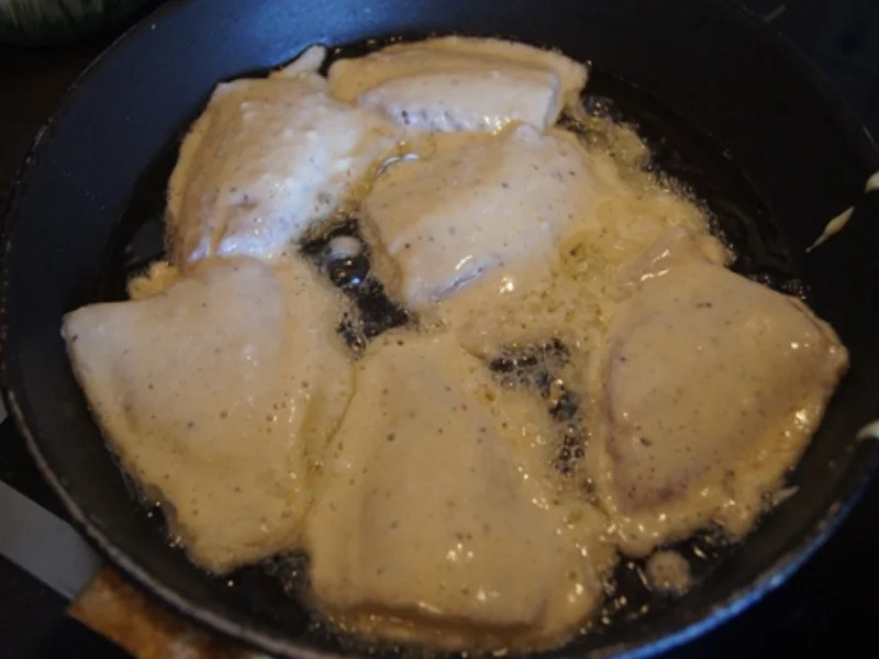 Rotbarschfilet im Bierteig und Zucchinigratin - Rezept - Bild Nr. 9