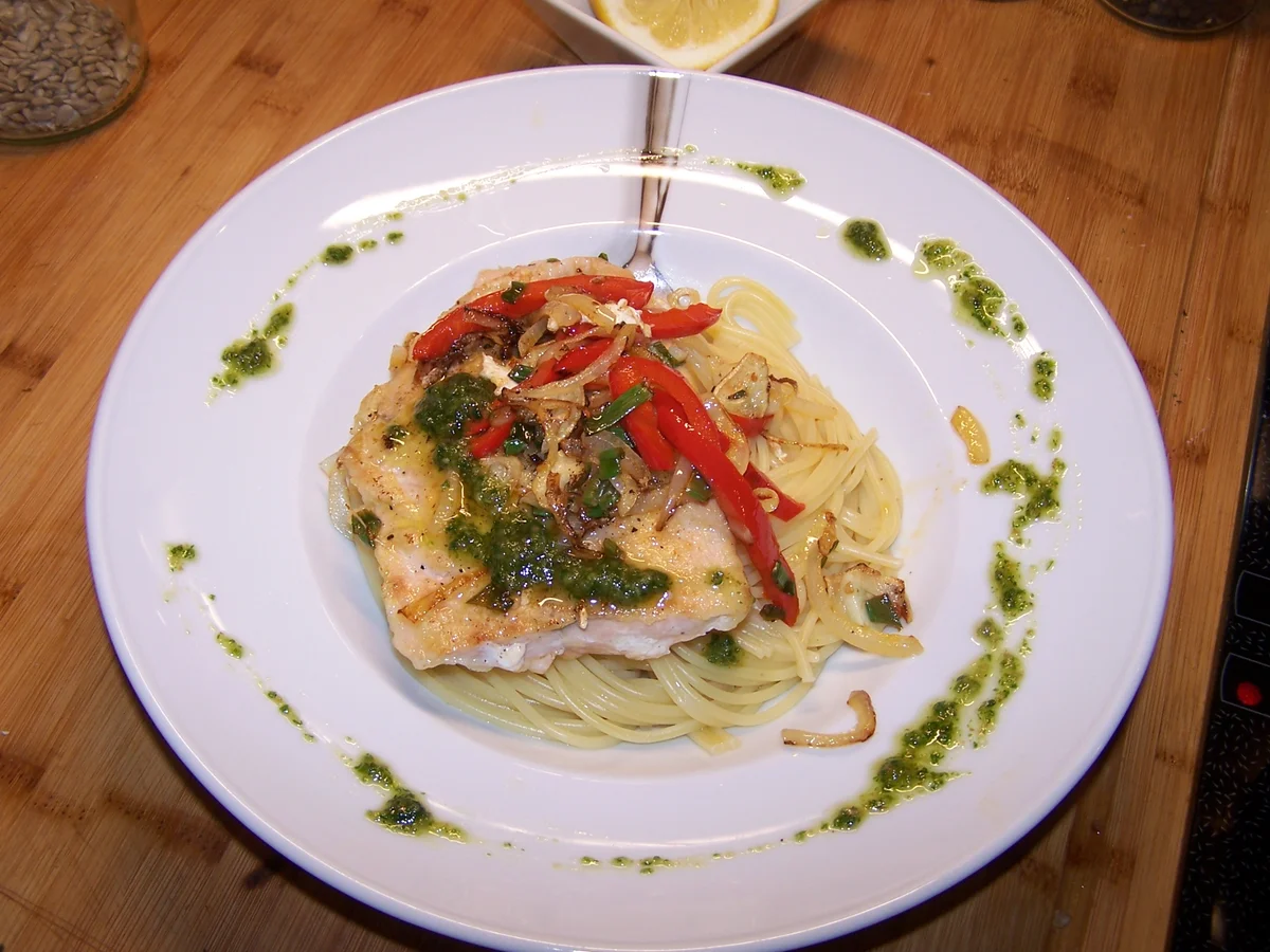 Lachs auf Spagetti Nest - Rezept - Bild Nr. 2