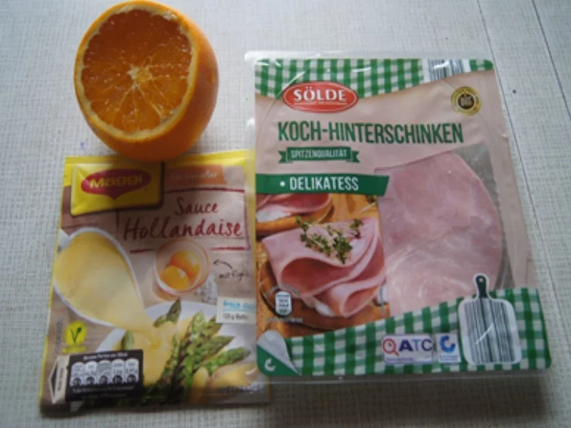 Spargel mit Orangen-Chili-Sauce und gekochter Schinken - Rezept - Bild Nr. 4