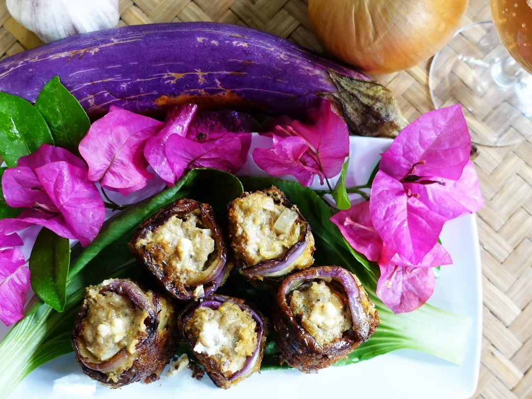 Kretische Auberginenrollen mit Hackfleisch und Feta Käse - Rezept - Bild Nr. 3
