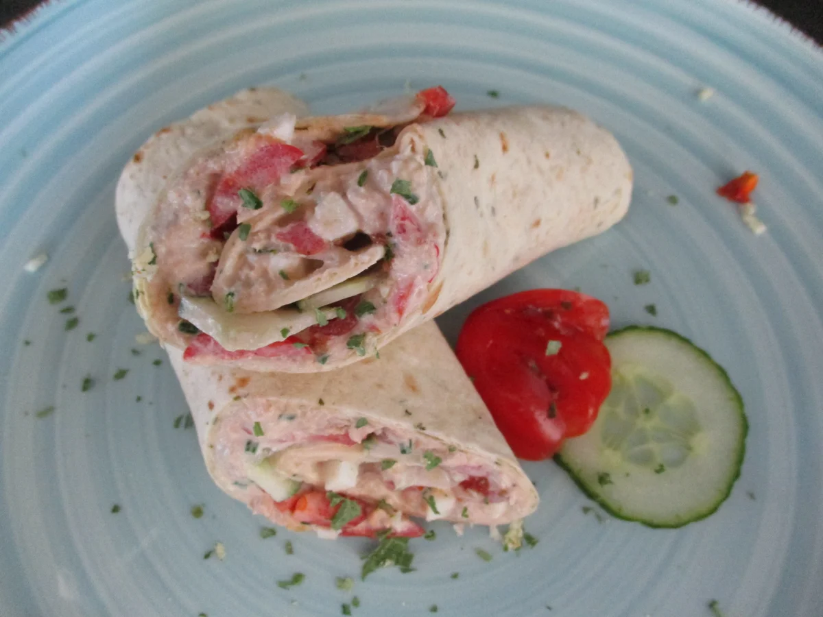 Rezept: Knoblauch-Wrap mit Thunfisch Bild Nr. 2 Knoblauch-Wrap mit Thunfisch - Rezept - Bild Nr. 2