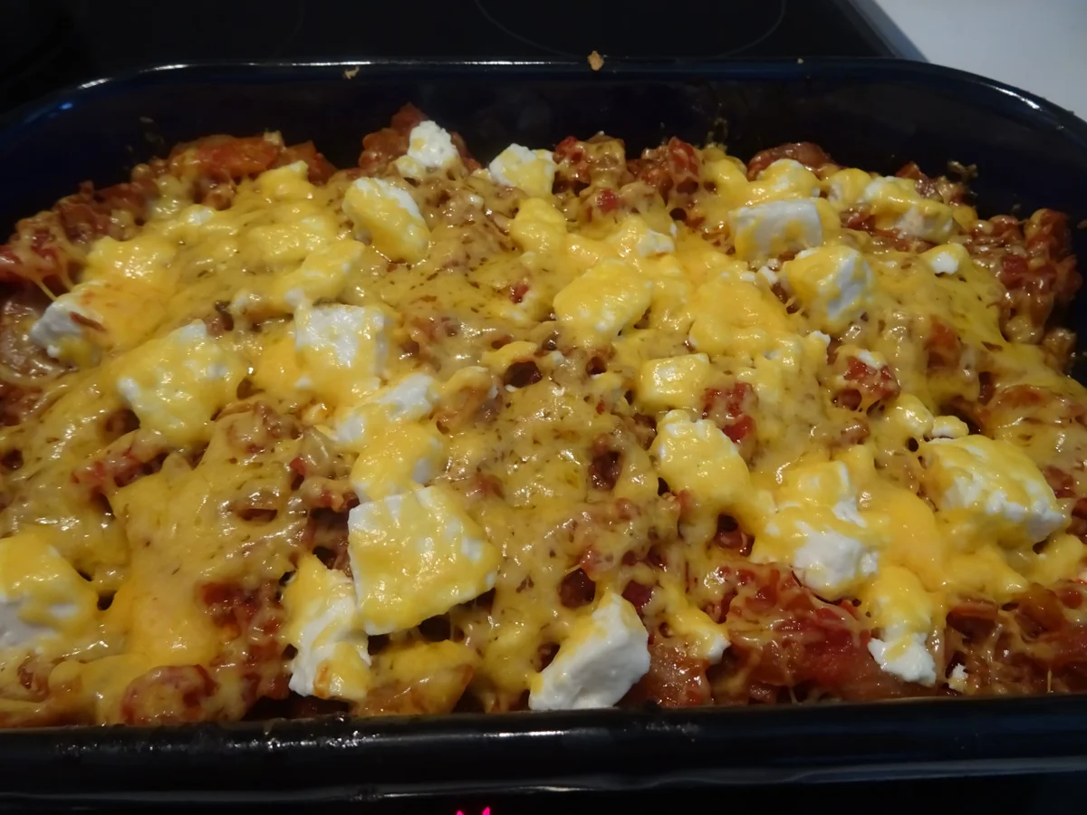 Rezept: Weißkohl-Feta-Hack-Auflauf mit "Kanarischen Kartoffeln" Bild Nr. 3 Weißkohl-Feta-Hack-Auflauf mit "Kanarischen Kartoffeln" - Rezept - Bild Nr. 3