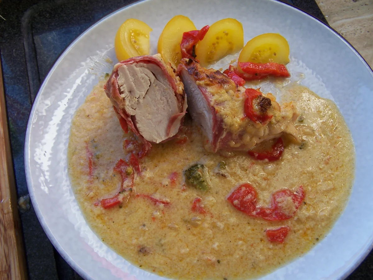 Hähnchenbrust in Bechamel Soße mit Gemüse - Rezept - Bild Nr. 10358