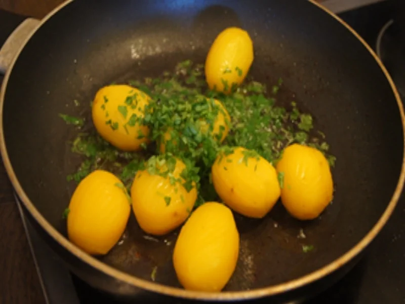 Käse-Bratwurst mit Möhren-Erbsen-Gemüse und Drillingen - Rezept - Bild Nr. 16