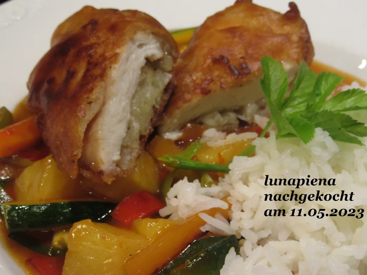 Gebackenes Huhn süß-sauer mit Jasminreis - Rezept - Bild Nr. 7