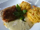 Involtini vom Schwein mit Gorgonzola-Soße und Spaghetti-Türmchen - Rezept - Bild Nr. 2