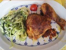Rezept: Gebratene Hähnchenkeulen mit Zucchini Spaghetti Bild Nr. 2 Gebratene Hähnchenkeulen mit Zucchini Spaghetti - Rezept - Bild Nr. 2