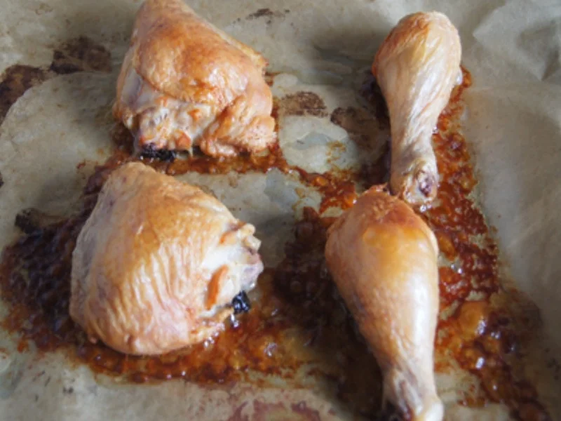 Gebratene Hähnchenkeulen mit Zucchini Spaghetti - Rezept - Bild Nr. 7