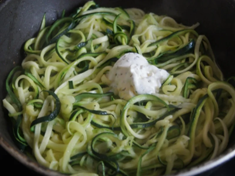 Gebratene Hähnchenkeulen mit Zucchini Spaghetti - Rezept - Bild Nr. 13