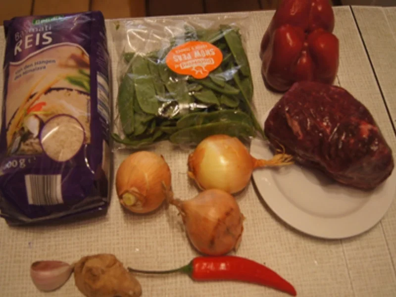 Rindfleisch mit Gemüse aus dem Wok mit Curryreis - Rezept - Bild Nr. 3