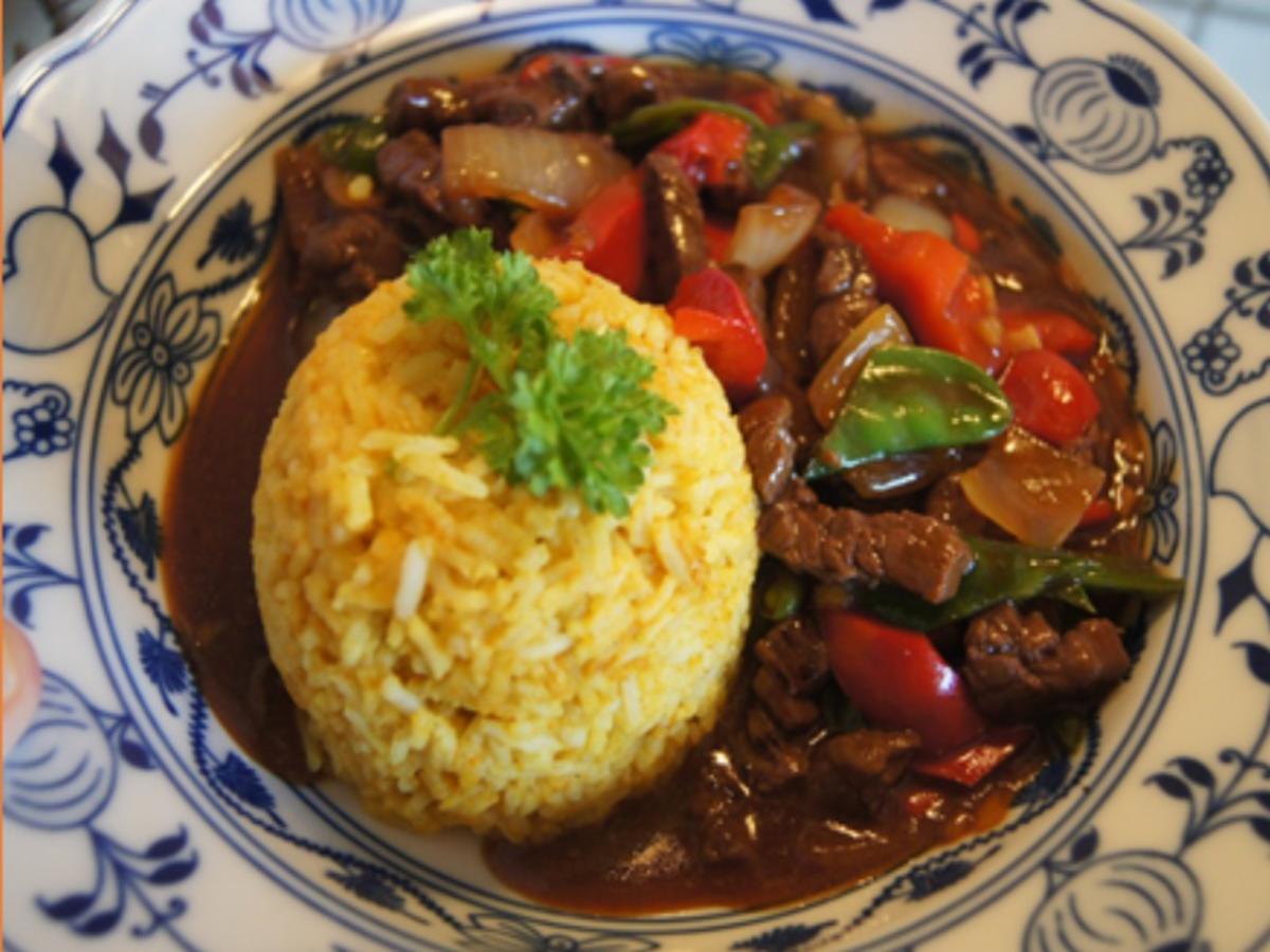 Rindfleisch mit Gemüse aus dem Wok mit Curryreis - Rezept - Bild Nr. 26