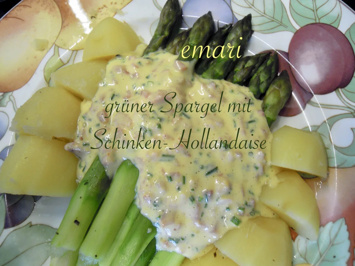 Grüner Spargel mit Schinken - Hollandaise - Rezept - Bild Nr. 2