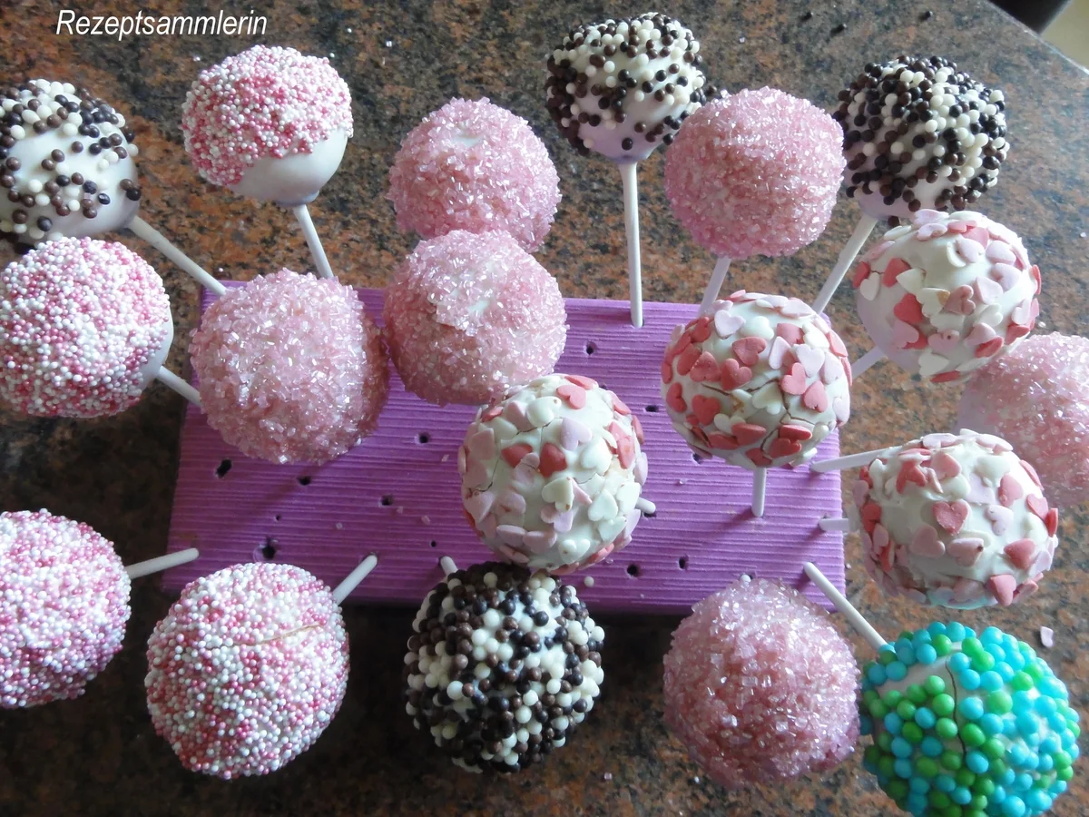 Biskuit:   CAKE ~ POPS (kleine Kuchen am Stiel) - Rezept - Bild Nr. 4