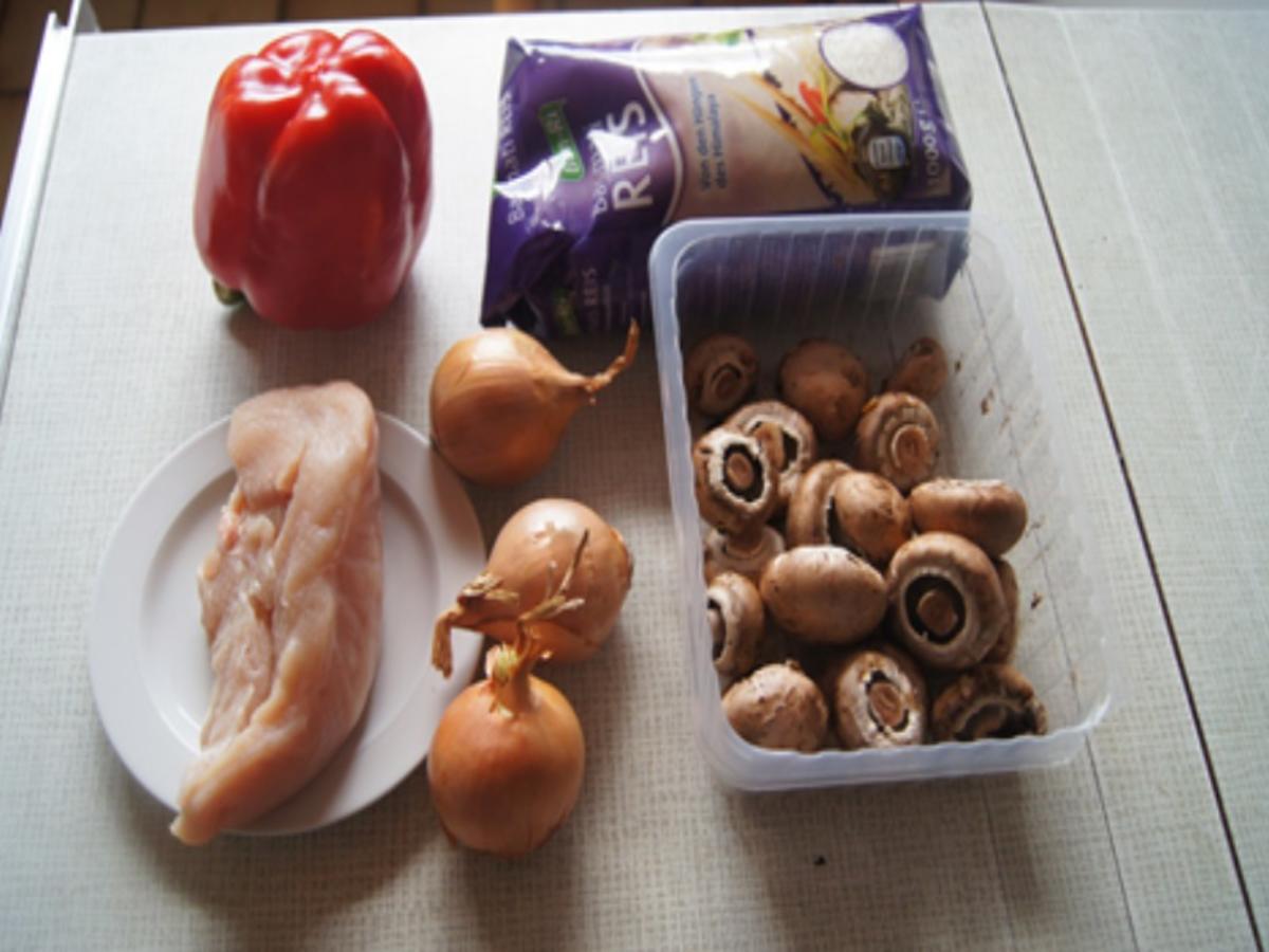 Hähnchen-Gemüse-Spieße mit Champignons und Basmatireis - Rezept - Bild Nr. 3