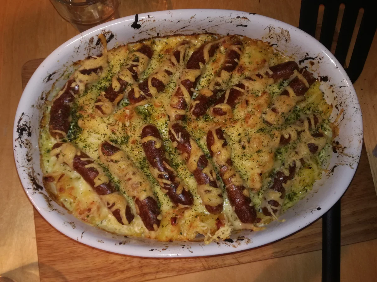 Rezept: Sauerkrautauflauf mit Nürnberger Würstchen - ganz einfach !!! Bild Nr. 2 Sauerkrautauflauf mit Nürnberger Würstchen - ganz einfach !!! - Rezept - Bild Nr. 2