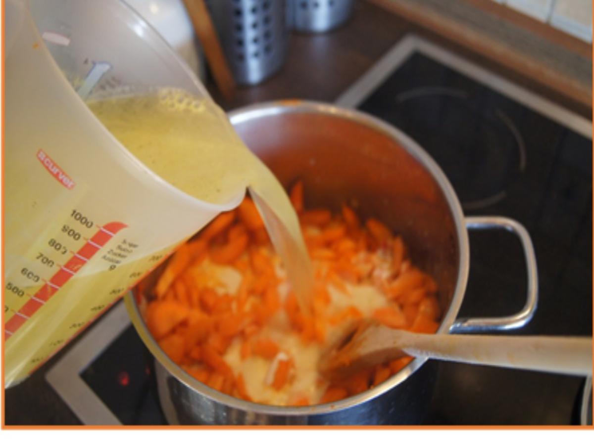 Asiatische Möhrensuppe mit Honig Putenspießen - einfach - von MausVoh