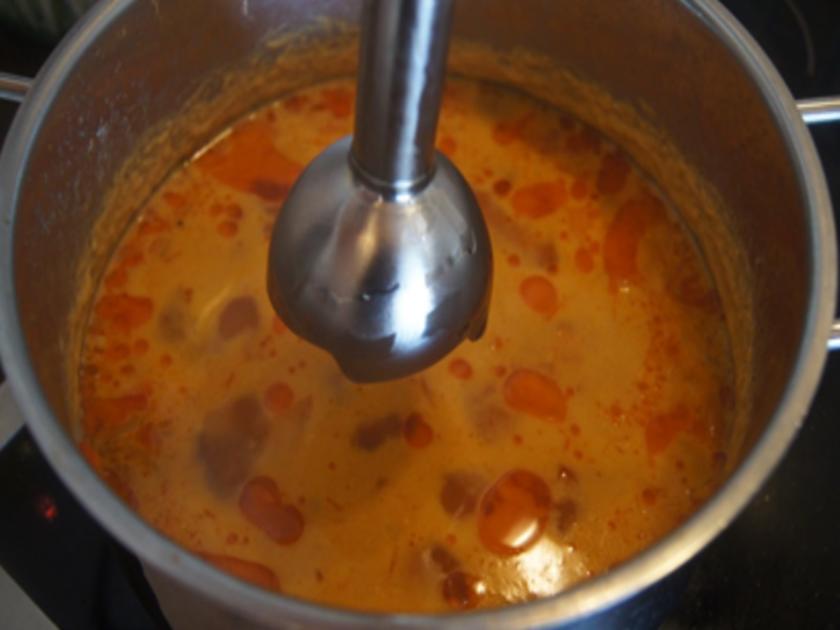 Asiatische Möhrensuppe mit Honig Putenspießen - einfach - von MausVoh