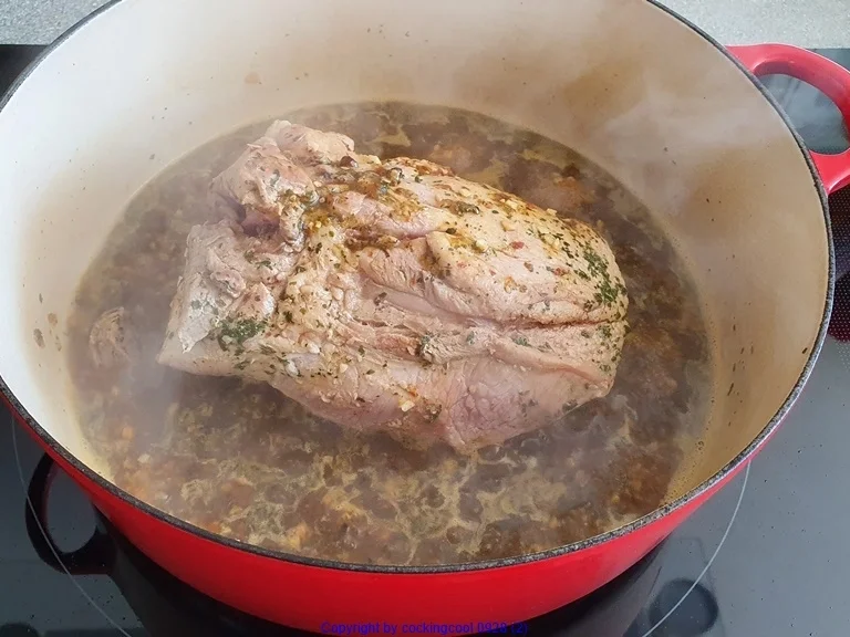 Schweinebraten Porree Gemüse und Salzkartoffel - Rezept - Bild Nr. 4