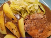 Schweinebraten Porree Gemüse und Salzkartoffel - Rezept - Bild Nr. 2