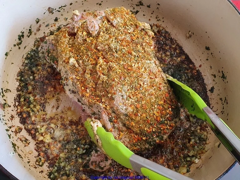 Schweinebraten Porree Gemüse und Salzkartoffel - Rezept - Bild Nr. 3