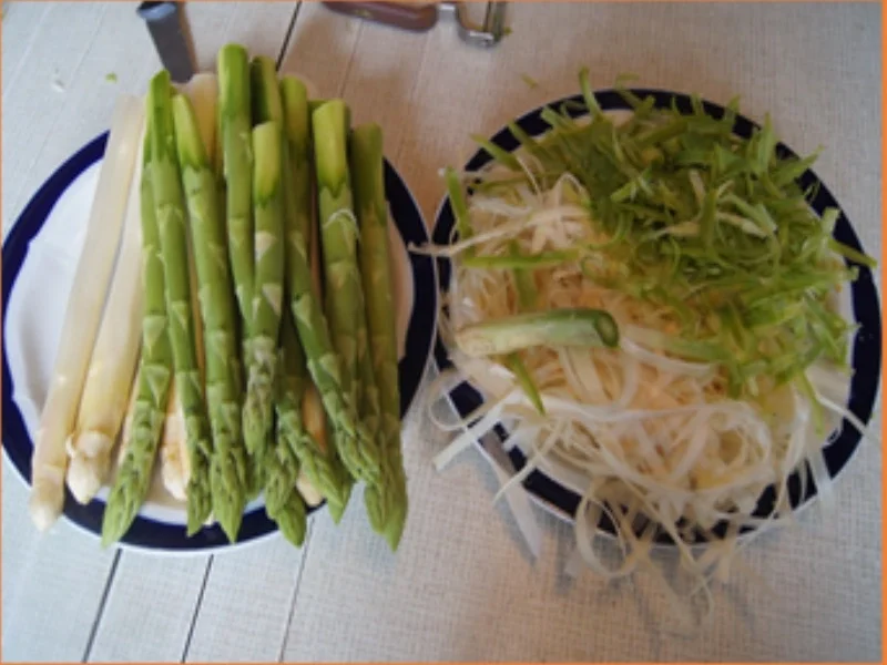 Spargelmix mit Orangensauce, Prager Schinken und Drillingen - Rezept - Bild Nr. 4