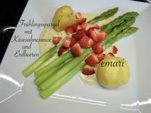 Frühlings Spargel mit Käse Sahne Sauce und Erdbeeren - Rezept - Bild Nr. 2